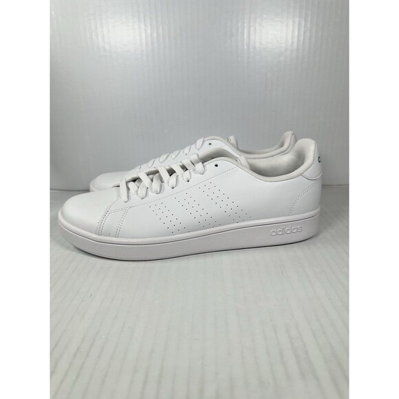 Size 10 Men’s Adidas Advantage Base Sneaker Shoes White Green GW2063 NEW - Picture 3 of 8